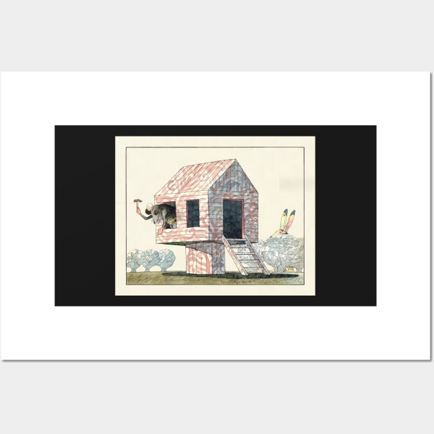 Mighty Mizzling Mouse and the Red Cabbage House Wall Art by FrisoHenstra